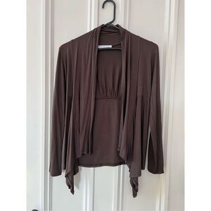 Chris and Carol NWOT brown lightweight cardigan sweater S